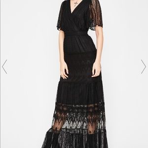 NEW w/ Tags ❤️Dolls kill Very J Black Lace Maxi Dress